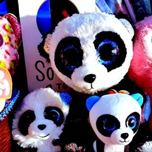 BAMBOO. Beanie Baby Boo & mini Boo & Puffie. 3 pk of BIG eyes & Cuteness.